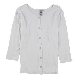 HC LA Womens Solid Cardigan Blouse, White, NWT